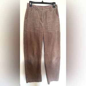 Poetry Brown Light Corduroy Straight Leg Cargo Pants Sz 2 Organic Cottton